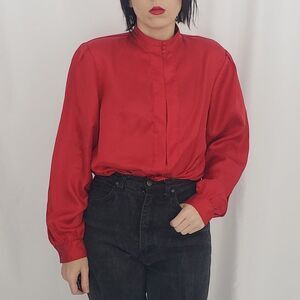 80s‎ Red Satin Top